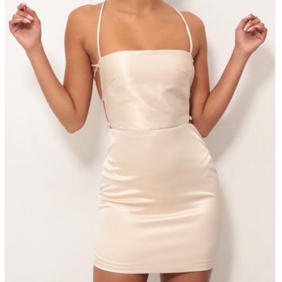 Lucy in the Sky Dresses & Skirts - Mini satin lace up dress